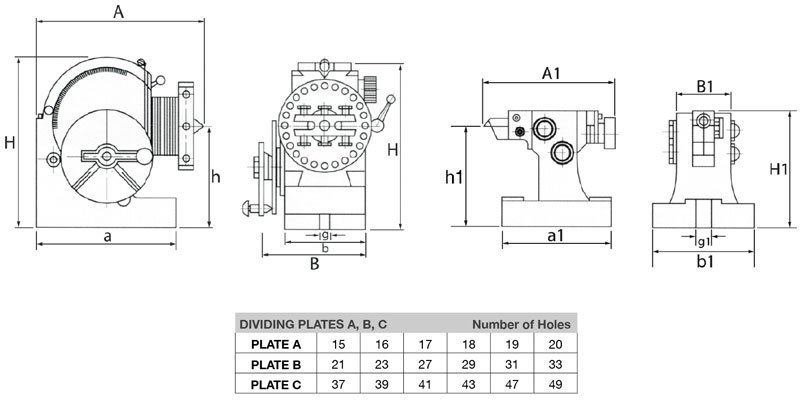 D002 - BS-1 Dividing Head - Semi Universal | t4i.com.au dog nose diagram 