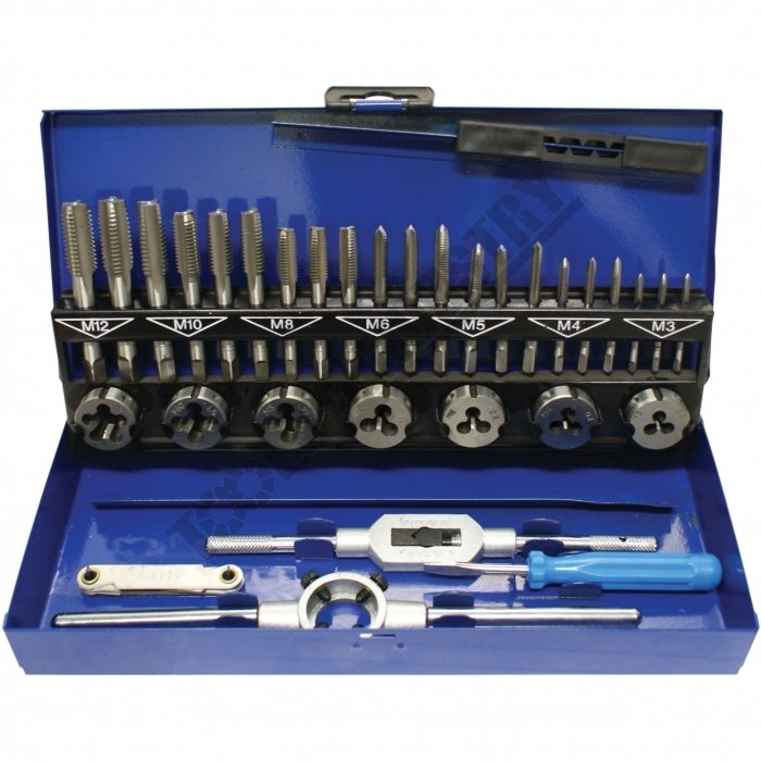 T012 T012 Metric Alloy Steel Tap & Die Set 32 Piece