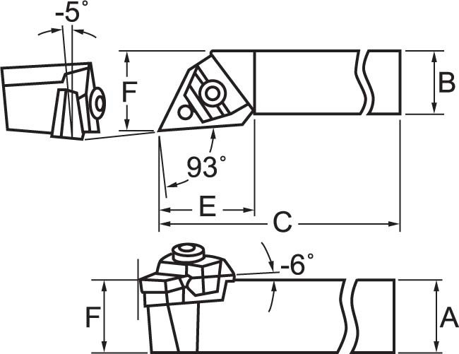 L044 MTJNR1616H16 Right Hand Turning Tool Holder