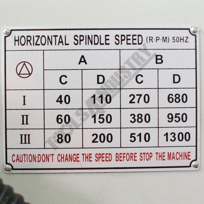 Lathe Spindle Speed Chart